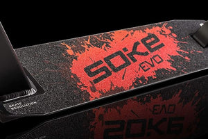 SOKE EVO - Stunt Scooter, Kickscooter ABEC-9 Carbonlager aus verchromtem Stahl – PU-Räder 88A – Y-Bar-Lenker mit TPR-Griffen