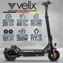 Laden Sie das Bild in den Galerie-Viewer, Velix E-Kick 20 Pro E-Scooter - eKFV mit wechselbarem Lithium-Akku
