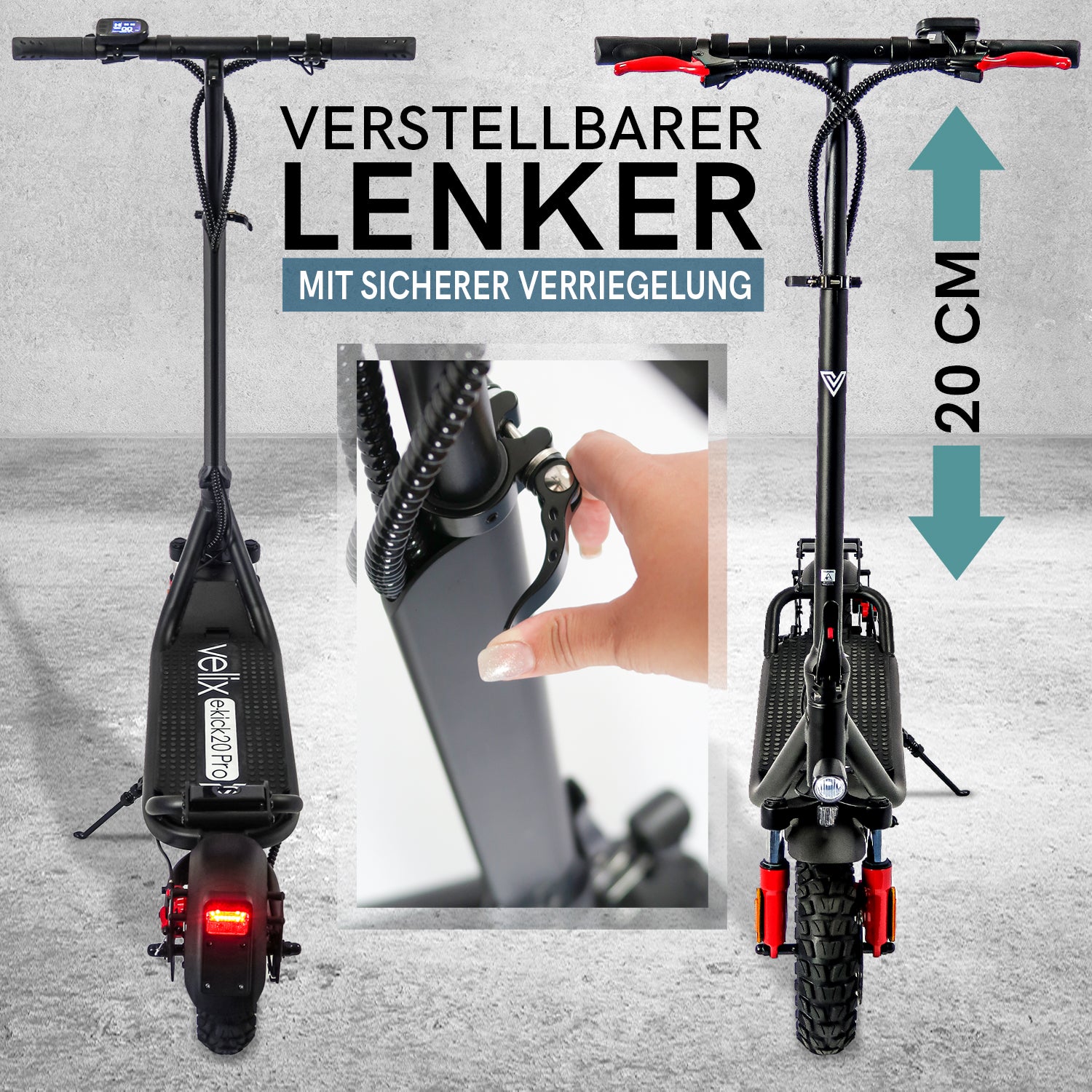 Velix E-Kick 20 Pro E-Scooter mit Lithium-Akku BE- \